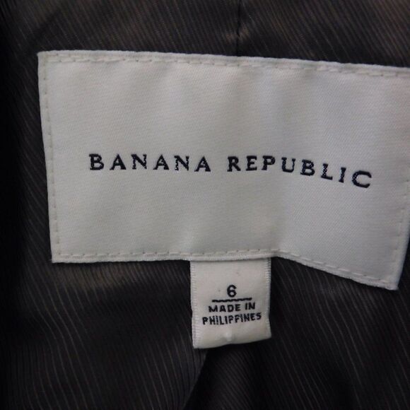 Banana Republic Womens Gray Blazer jacket Herringbone Lined Size 6, Wool Blend - Picture 3 of 6